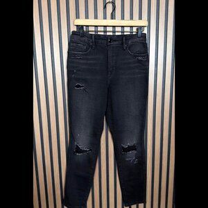 Good American Jeans 8 / 29 Black Good Curve Black097 Modal Stretch Distressed